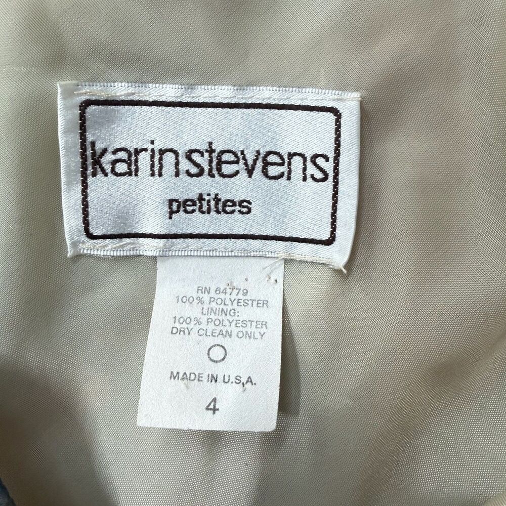 Vintage Karin Stevens Womens Dress 4 Petite Floral Crinkle Romantic Boho USA - Picture 7 of 7